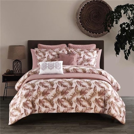 Chic Home BCS03270-US 12 Piece Koli Comforter & Quilt Set; Blush - Queen Size